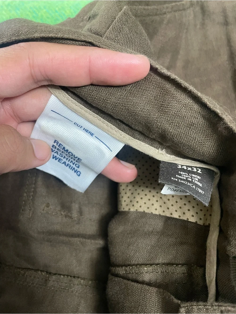 Vintage Old navy surplus military 100% linen pants